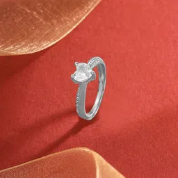 Yellow Chimes Rhodium Plated Crystal StuddedFinger Ring-37