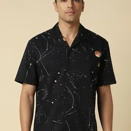 Allen Solly Men Cuban Collar Abstract Printed Cotton Casual Shirt-82