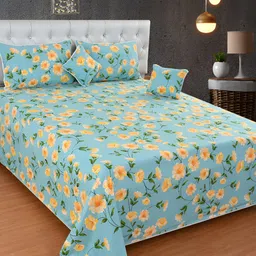 BREVARD Green Yellow Floral Superfine Double Queen Bedding Set-49