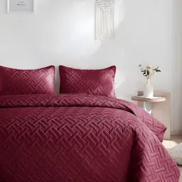 bsb home Maroon Cotton Double King Superfine Bedding Set-16