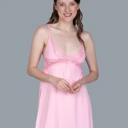 NIGHTHOPE Shoulder Straps Satin Baby Doll-picture-16