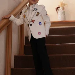 Funny Bones Clothings Boys Avenger Mode Tailored-Fit Single-Breasted Four-Piece Suit-image-18