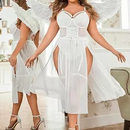 SECRETS BY ZEROKAATA Sheer Corset-Style Nightwear Baby Doll Lingerie for Women-image-18