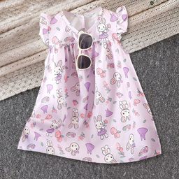 FOREVER FRIDAY Girls Conversational Printed Gathered or Pleated A-Line Dress-image-80