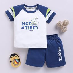 YK X Tinyo Infant Boys Peanuts Printed Pure Cotton T-shirt with Shorts-picture-12