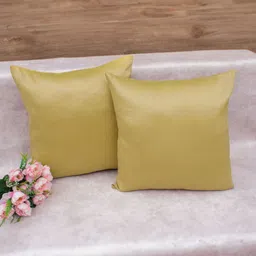 RoyalDeco Yellow Set of 2 Square Cushion Covers-17