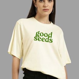 Metronaut Women Printed Drop-Shoulder Sleeves Applique T-shirt-image-82