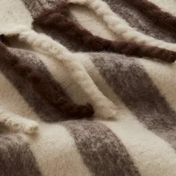 H&M Beige & Brown Patterned Wool-Blend Blanket image 3