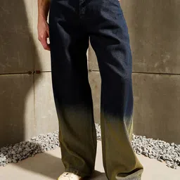 MASCLN SASSAFRAS Men Cotton Wide Leg Mid-Rise Ombre Jeans-image-60