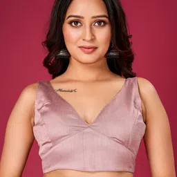 flaher V-Neck Silk Ready To Wear Saree Blouse-picture-57