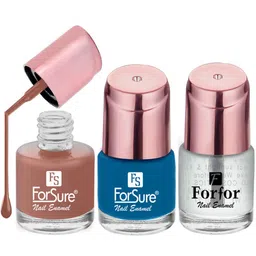 ForSure Set of 3 Nail Paints 8ml Each - Indigo Blue - Nude Line - Transparent-6