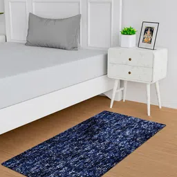 Kuber Industries Blue Non Slip Soft & Comfortable Bed Side Runner image 1