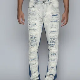 WAIMEA Men Hollywood Bootcut Highly Distressed Heavy Fade Stretchable Jeans-picture-10