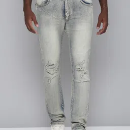 WAIMEA Men Hollywood Slim Fit Mildly Distressed Heavy Fade Stretchable Jeans-picture-41