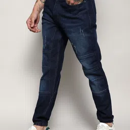 Campus Sutra Men Smart Slim Fit Low Distress Light Fade Stretchable Jeans-picture-3