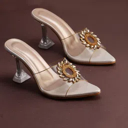 Froh Feet Embellished Party Kitten Peep Toes-picture-39