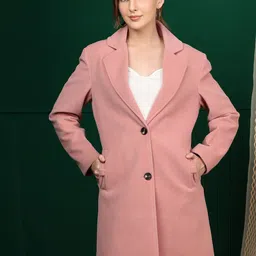 Plagg Women Single-Breasted Notched Lapel Collar Stylish Overcoat-picture-32