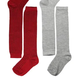 NESKA MODA Kids-Unisex Set Of 2 Knee Length Cotton Socks-31