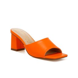 London Rag Striped Leather Block Mules with Bows-3