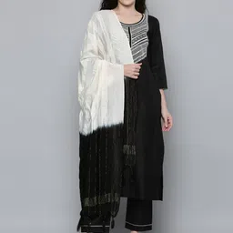 Kvsfab Embroidered Mirror Work Kurta With Trousers & Dupatta-4