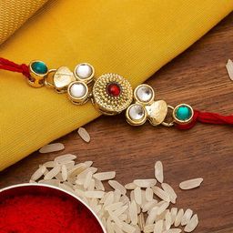 Aadita Men Gold-Toned Stone Studded  Rakhi-image-74