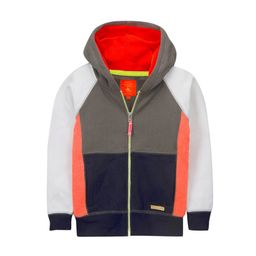 Cherry Crumble Kids Green & Blue Colourblocked Hooded Sweatshirt-image-87