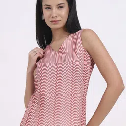 CHARMGAL Women Abstract Printed V-Neck Top-picture-14