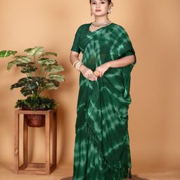 VRAGI Tie and Dye Pure Georgette Leheriya Saree-image-9