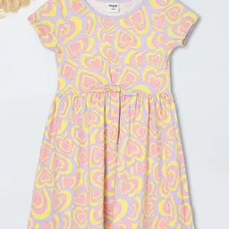 max Girls Conversational Printed Cotton A-Line Dress-image-48