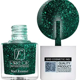 FORFOR High Shine Set Of 4 Glitter Nail Polish-5ml Each- Lavender-Brown-Pink-Dark Green-image-80