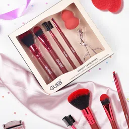 GUBB Pack of 4 Makeup Foundation & Powder Brush with Beauty Blender & Eyelash Curler-31