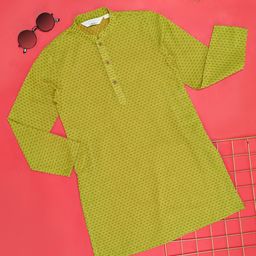 indus route by Pantaloons Boys Geometric Printed Dobby Weave Pure Cotton Straight Kurta-53