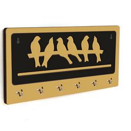 CVANU Beige & Black Patterned Wooden Key Holders-picture-36