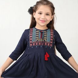 BAESD Ethnic Motifs Embroidered A-Line Kurti-image-71