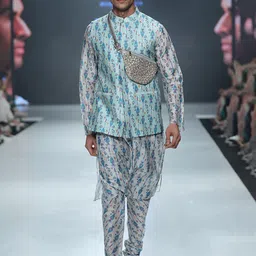 PS MEN BY PAYAL SINGHAL Ethnic Motifs Printed Kurta With Churidar & Nehru Jacket-31