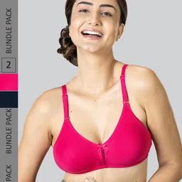LYRA Pack Of 2 Cotton Rich Mesh Ladder Wire Free Moulded and Seamless Bra-image-36