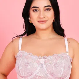 Curvy Love Women Abstract Medium Coverage Plus Size Underwired Balconette Bra-9