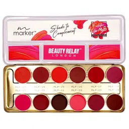 BeautyRelay London Marker Matte Lipstick Palette with 12 Shades 42 g - Fantastico-27