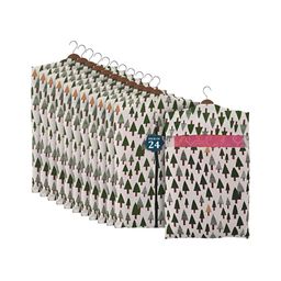 Aura Green & White White 24 Pieces Printed Cotton Hanging Saree Covers Organisers-51