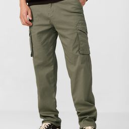 The Souled Store Men Cotton Straight Fit Easy Wash Cargos Trousers-image-41
