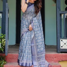 vj fashion Floral Zari Saree-picture-35