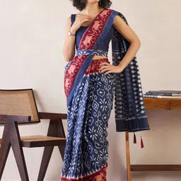 Mitera Ethnic Motifs Ready to Wear Ikat Saree-image-40