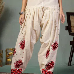 Moda Rapido Women Embroidered Phulkari Loose Fit Cotton Salwar-image-60