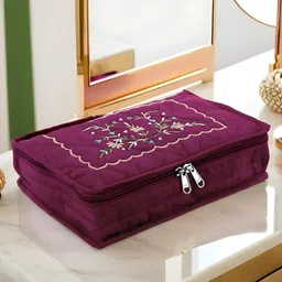 Kuber Industries Maroon Set of 1 Regular Jewellery Organiser Organisers-47