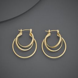 Kushal's Fashion Jewellery Gold-Plated Circular Hoop Earrings-9