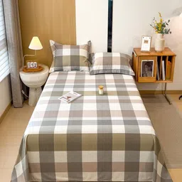 JC HOME Grey & Cream Geometric Printed 140 TC King Bedsheet Set- 2.0 m x 2.3 m-8