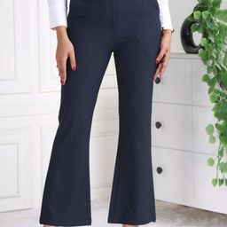 Mlada Women Original Flared High-Rise Easy Wash Trousers-image-50