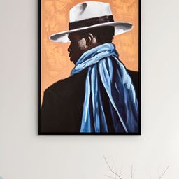 Home Centre Artistry Dusk Black And Blue African Man Wall Photo Frames-2