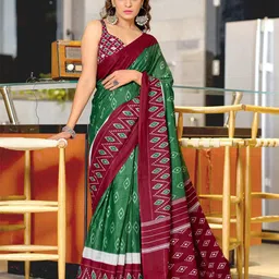 PEENGAX Ethnic Motifs Pure Cotton Block Print Saree-18