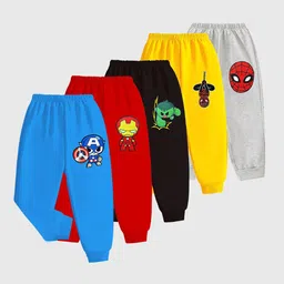 Marvel by Miss and Chief Boys Pack Of 5 Printed Joggers-image-27